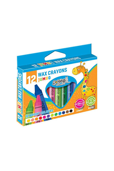 OEM Wax Crayons, JUMBO, 12 Colors/Set - SC017 S-COOL