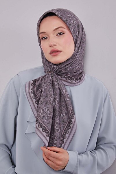 Levidor Mink Motif Pattern Silk Cotton Scarf