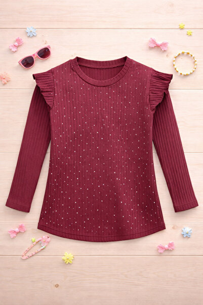 mini kanka 2 bucăți Set de 2 bluze tricotate cu detaliu cu perle pentru fetiț...