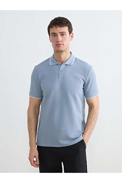 LC Waikiki تي شيرت رجالي بياقة بولو من إنديجو