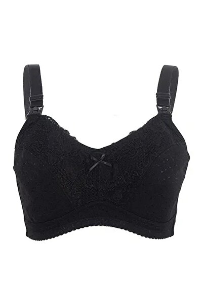 OKUS حمالة صدر قطنية أساسية للحوامل والمرضعات - أسود - كبير