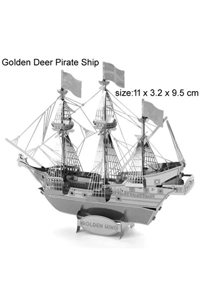 Choice10 أحجية معدنية ثلاثية الأبعاد صغيرة من GoldenDeer Pirate للأطفال من عم...
