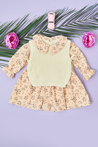 Fulla Moda Дівчача сукня з квітковим трикотажним светром