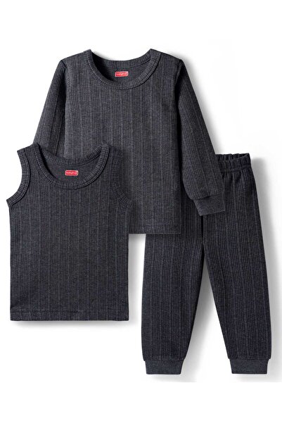 Babyhug Knit Full Sleeves Solid Pullover & Sleeveless Thermal Vest & Pants Se...