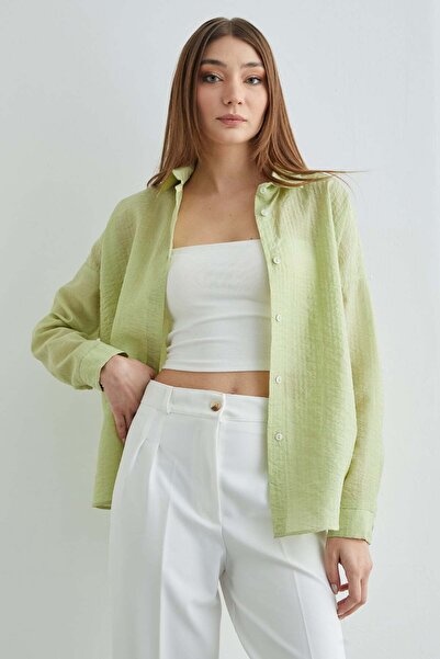 Fulla Moda Basic Buttoned Crinkle Shirt