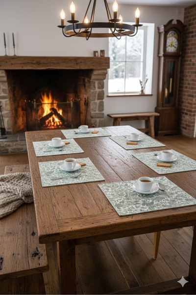 Rona Home Set de 6 șervețele americane din țesătură de bumbac cu model retro ...