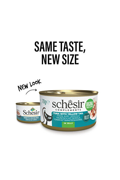 Schesir Complements Cat Wet Food in Jelly Can- Tuna With Yellow Tail 70g