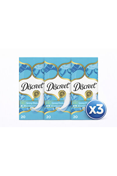 Discreet 3X Pack - Spring Breeze Daily Pads 20 Pieces - Natural Daily Freshness