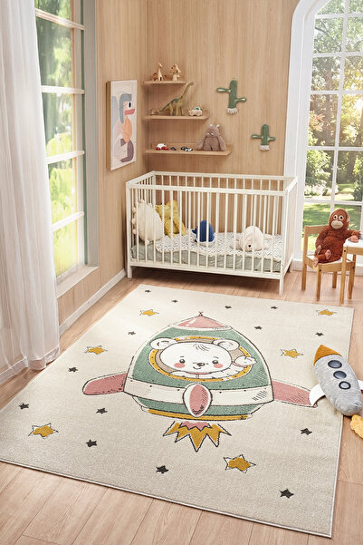 Mia Home&Living Yumuşak Dokuma Halı Gökyüzü/Uzay Temalı Leke Tutmaz Bebek Oda...
