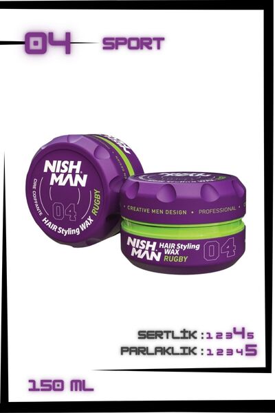 NISHMAN 04 SAÇ ŞEKİLLENDİRİCİ ULTRA SERT PARLAK WAX 150 Ml X 10 ADET/ + FÖN M...