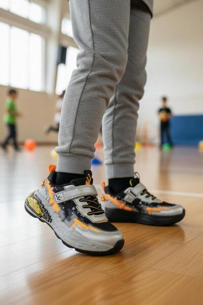 pepino 2216 حذاء رياضي مريح للأولاد باللون الرمادي/الأسود