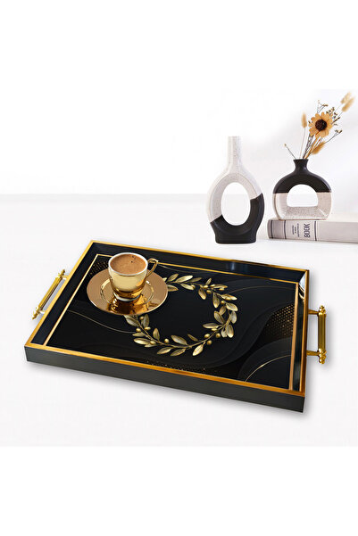 MAYAHOME CONCEPT 49*29cm Orange Patterned Decorative Tray Tpa9764