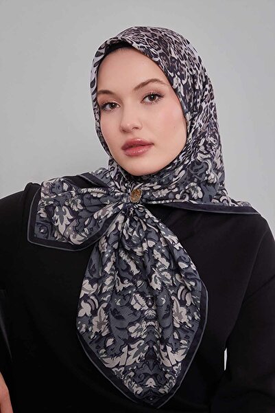 Levidor وشاح من القطن الحريري بنمط الفهد الأخضر المختلط