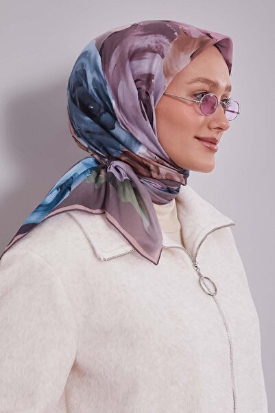 Levidor Rose flower pattern silk cotton scarf
