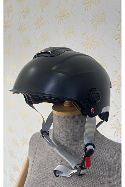 AyShop Motosiklet Scooter Elektrikli Araçlar Yarım Güneş Koruyuculu Kask (Viz...