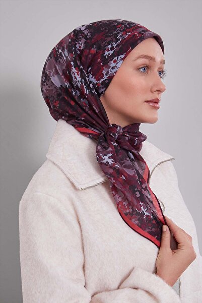 Levidor Red Drop Pattern Silk Cotton Scarf