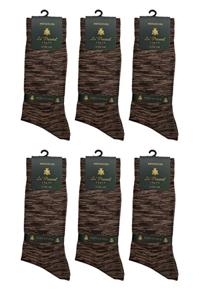 La Pescara La'Pescara Ultra Luxury 6-пакет мъжки чорапи Zebra Coffee Merceris...