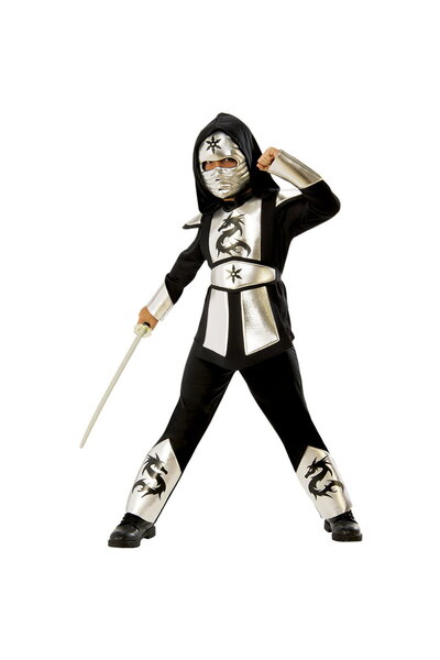 Rubies Carnival costume - Ninja (Silver) Sizes: M (5-7 years/max 132 cm)