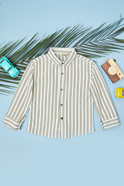 Fulla Moda Cămașă cu dungi și nasturi pentru băieți