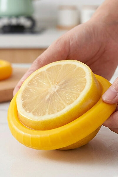 ThenTech Kesik Meyve Sebze Saklama Kabı Silikon Streç Kapak Limon Tasarımlı H...