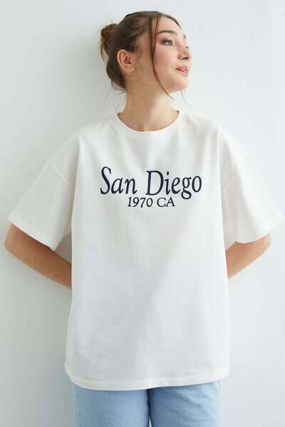 Fulla Moda San Diego Printed Oversize T-Shirt