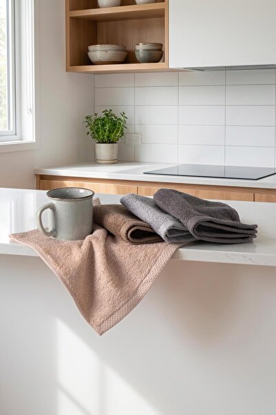BOOVI Quadra - 4 Adet 30x30 cm Mutfak Havlusu %100 Pamuk