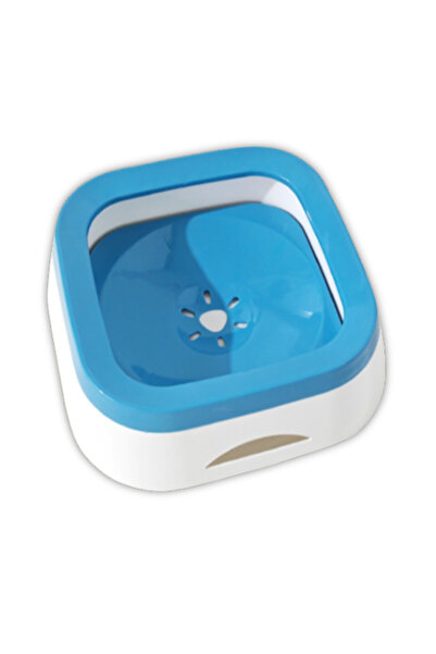 PADO وعاء مربع مضاد للانسكاب للحيوانات الأليفة، 21×21×7.8 سم [1000 مل] - أزرق