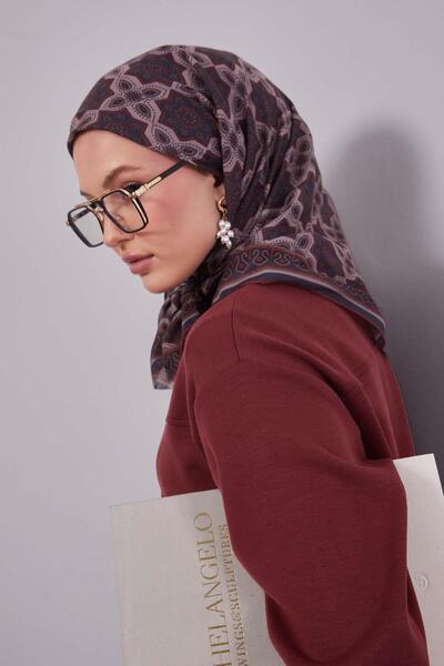 Levidor Tile Motif Pattern Silk Cotton Scarf