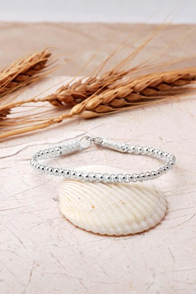 Sümer Telkari 1000 Ayar Gümüş Silsile Kazaziye İşlemeli Örgü 18 Cm Bileklik 4831