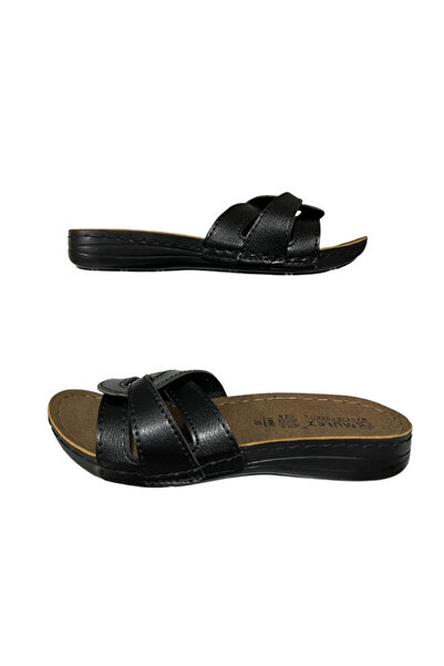 MULEX 2456 Дамски черни пантофи с анатомична подметка