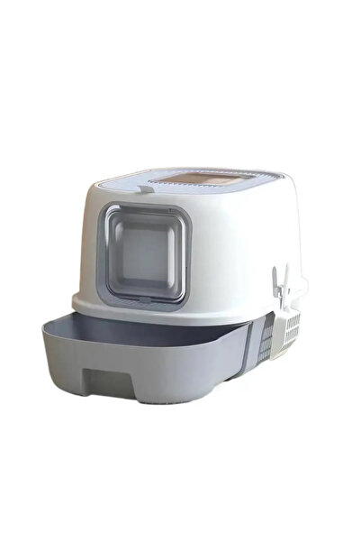 PADO Jumbo Cat Litter Box 40*39*52Cm-Grey