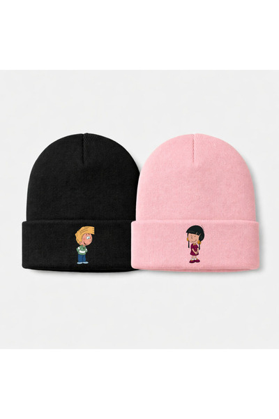 MODA 14 February Valentine's Day Printed 2-Piece Double Combination Black Pow...