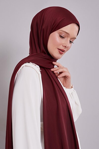Levidor Bordo Parıltılı Lüx Diamond Şal