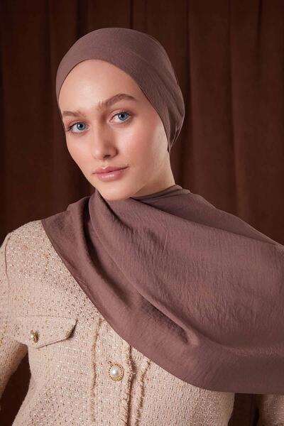 Levidor Koyu Kahve Düz Luna Cotton Şal