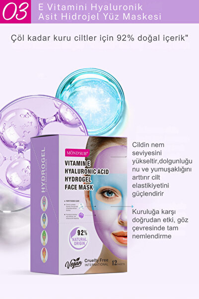 MondSub VitaminE & Hyaluronik Asit Hidrojel Maske – Göz Çevresi ve Yüz İçin B...