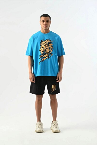 orwen life est. 2022 Sort Thsort Unisex Cotton Loose Fit Lion Printed Suit