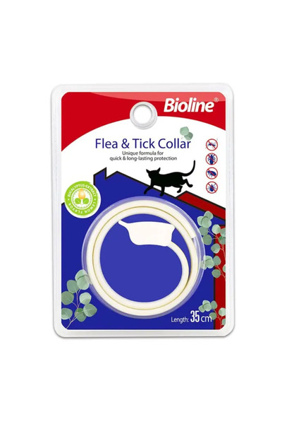 Bioline طوق مضاد للبراغيث والقراد للقطط 35 سم [النكهة - أوكالبتوس وليمون]
