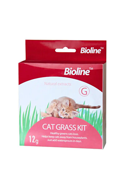 Bioline مجموعة عشب القطط 12 غرام [الوزن - 12 غرام، الأبعاد - 5.4 × 13.4 × 12....