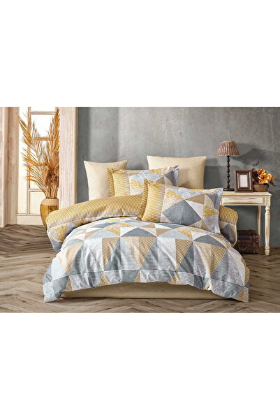 HALLEY HOME Pamuklu Çift Kişilik Nevresim Takımı Poly Cotton / 4 Yastık Kılıfı