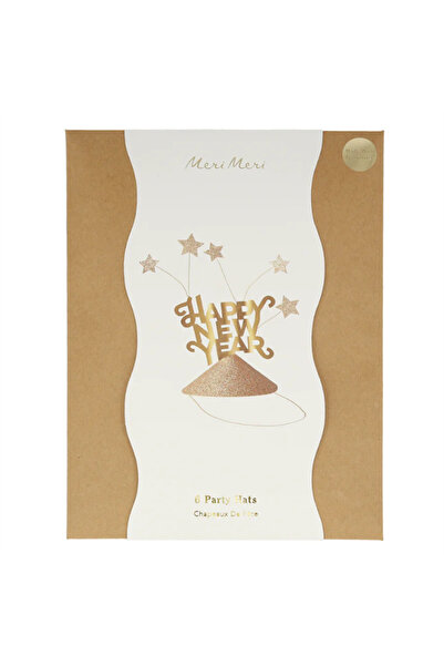 Meri Meri Happy New Year Party Hats - Happy New Year Party Hats (Pack of 6)