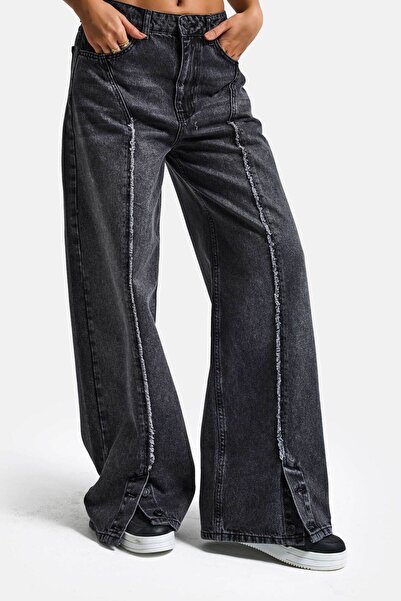 it's basic Women's Smoked Color 4S6-14 Super Baggy Leg Detailed Design Denim ...