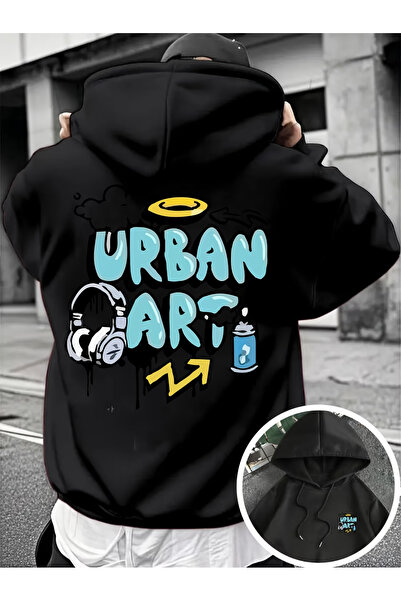 ALEYZA MODA Unisex Ανδρικό/URBAN Φούτερ με στάμπα στην πλάτη και κουκούλα, σε...