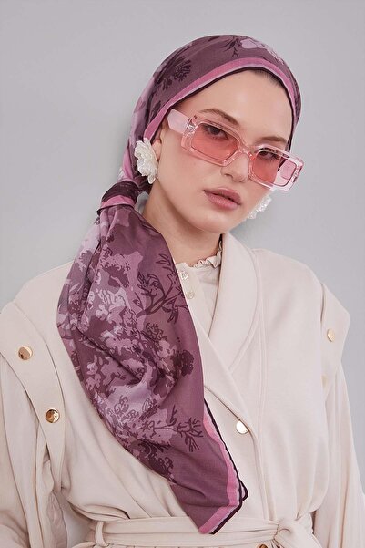 Levidor Pink Mixed Pattern Silk Coton Scarf