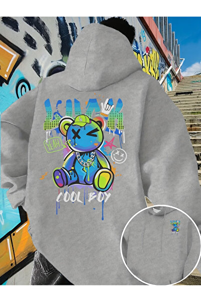ALEYZA MODA Unisex Ανδρικό/COOL BOY Φούτερ με κουκούλα και στάμπα στην πλάτη,...