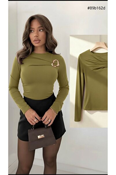 peri tower New Product Women's Sandy Long Sleeve Blouse with Buckle Chest Det...
