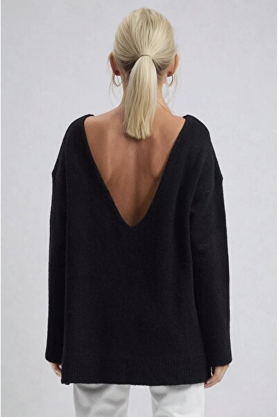 Lijuri Sırt Dekolteli Salaş Triko Kazak 1415