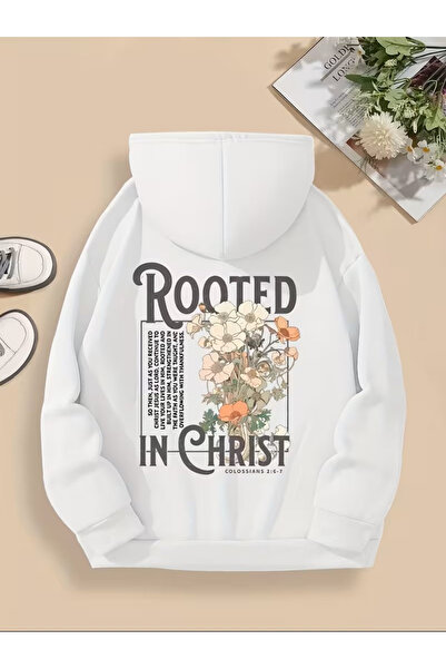 MARKATEM Crew Neck 3-Thread Cotton Rooted Print Sweatshirt