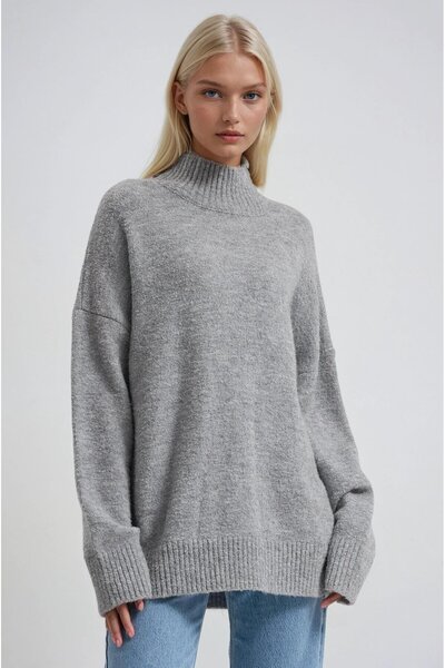 Lijuri Geniş Lastikli Oversize Triko Kazak 1414