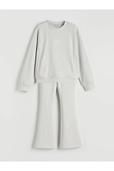 LC Waikiki Pulover și colanți pentru fete cu imprimeu New York, maro, Soft To...