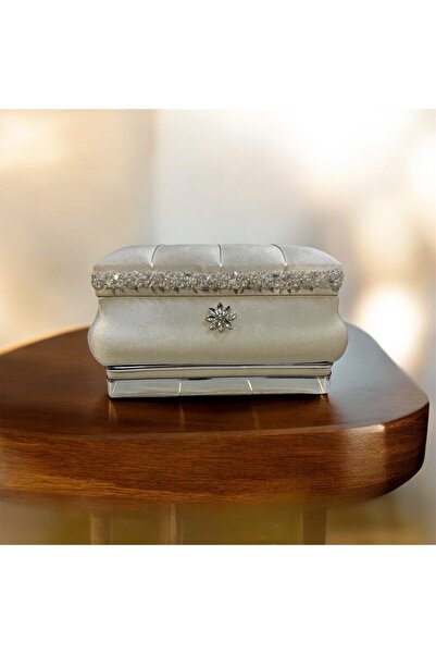 Özlem Kozmetik Imported Fabric Decorated Velvet Makeup Box